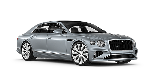 Bentley Vilnius New Bentley Flying Spur sedan front three quarter in Silverlake paint
