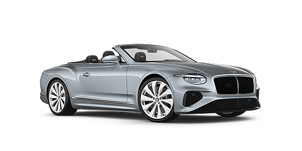 Bentley Vilnius New Bentley Continental GTC convertible front three quarters in Silverlake paint