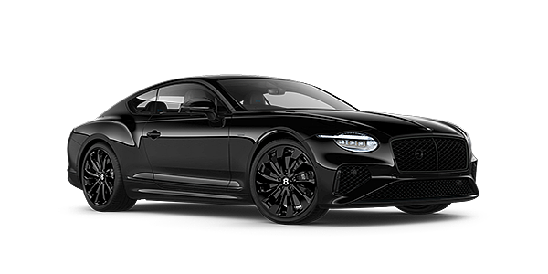Bentley Vilnius Bentley Continental GT Black Edition coupe front three quarter in Onyx black paint